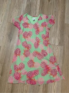 VTG Floral Fairy Chiffon Dress Sz 16